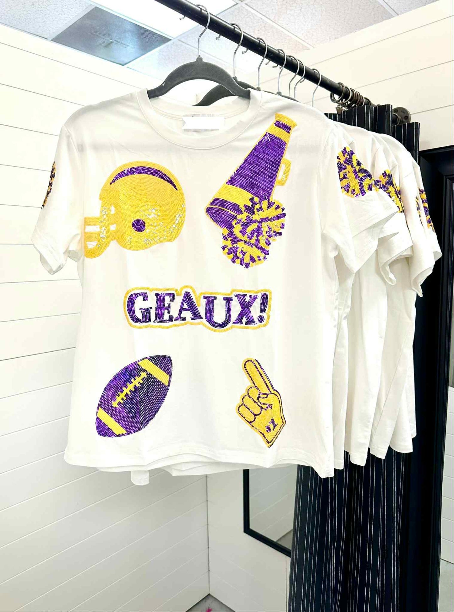 Geaux Sequined Sparkle Top