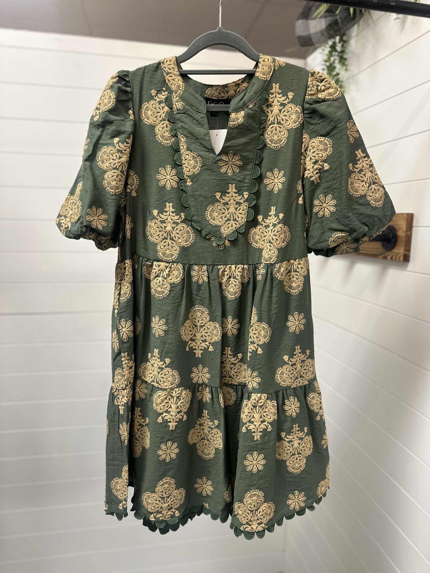 Olive Scroll Dress