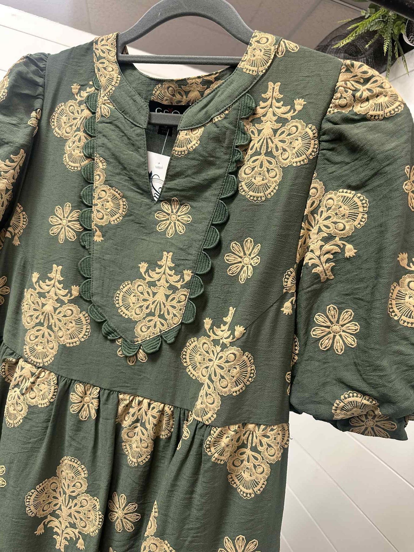 Olive Scroll Dress