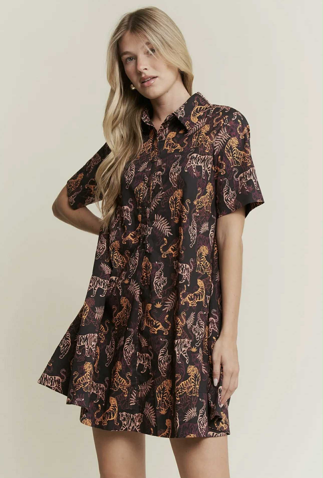 Plus Tiger Print Dress