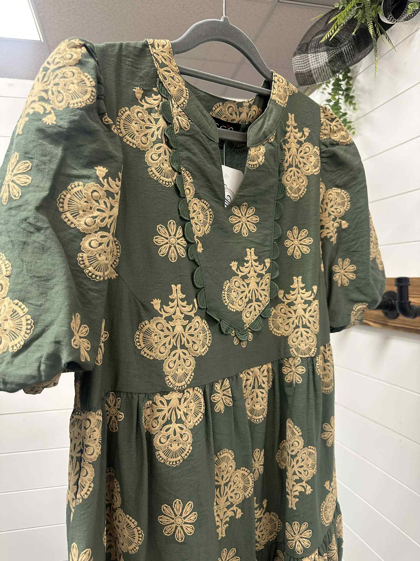 Olive Scroll Dress