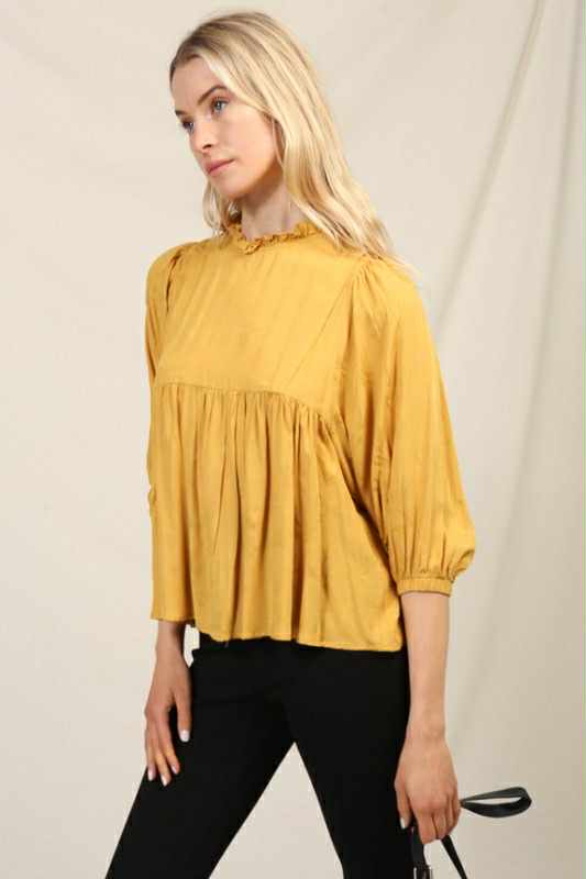 Gold Floral Jacquard Top