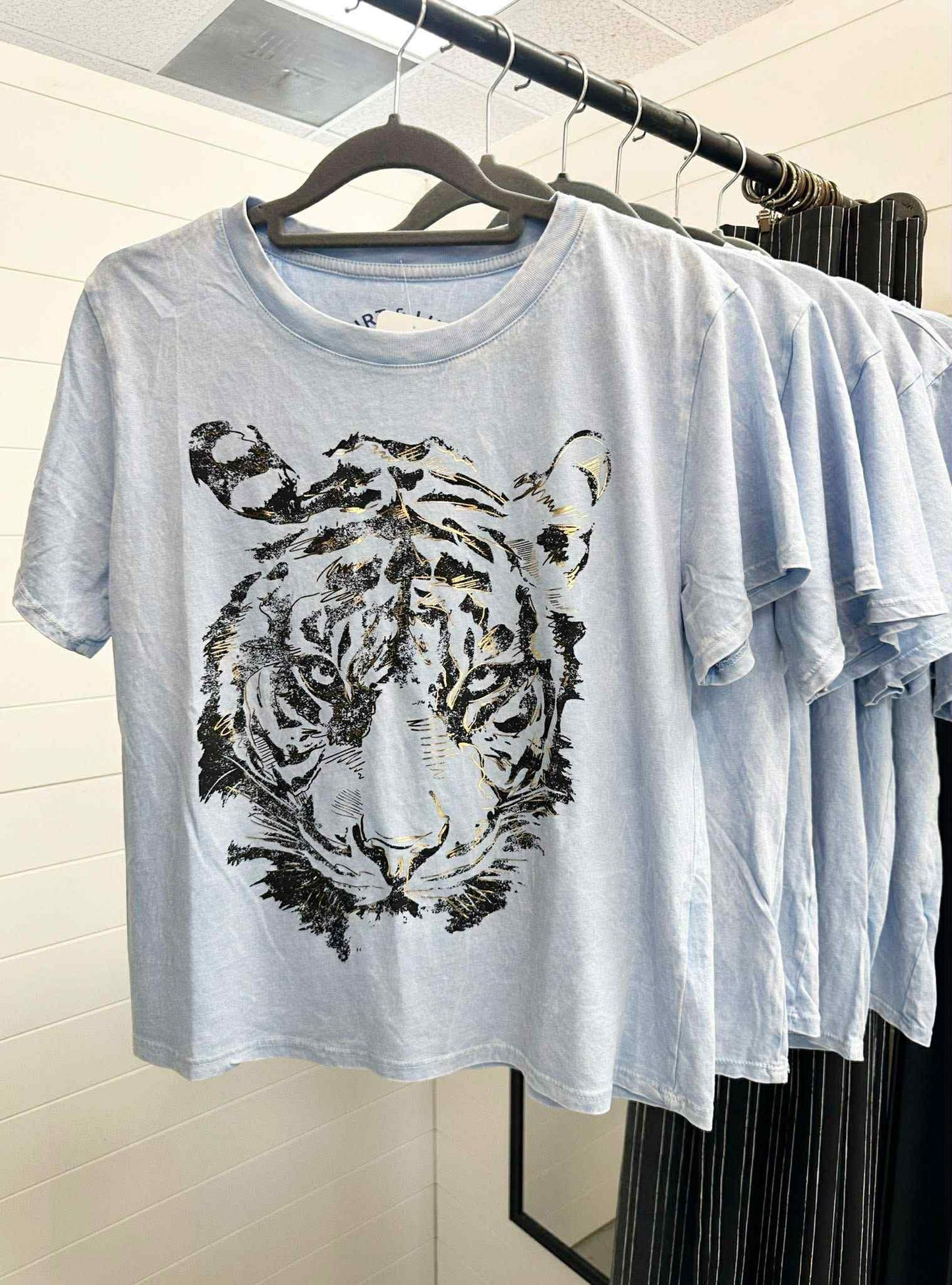 Gold Foil Tiger Graphic T-Shirt