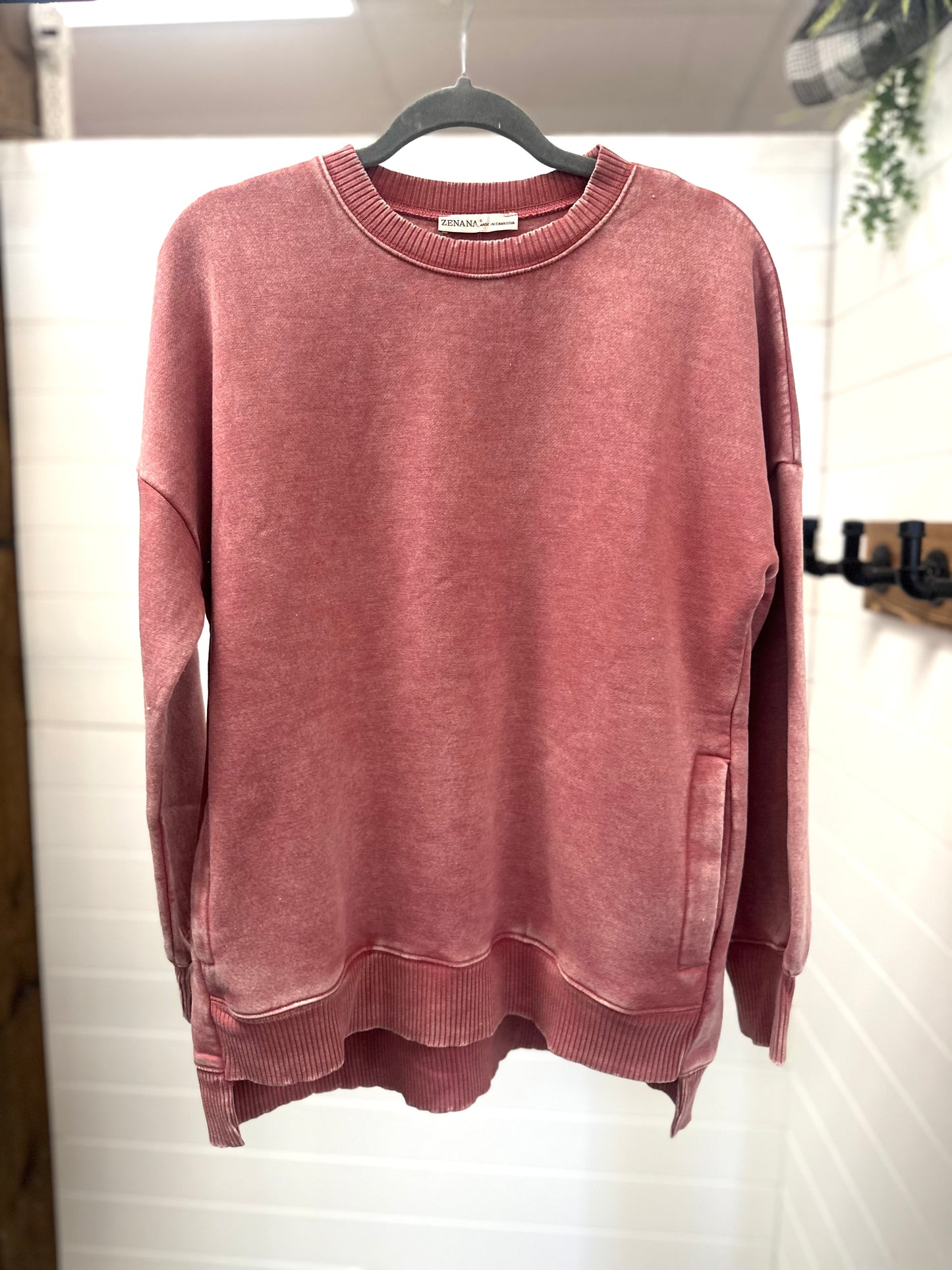 Zen Rusty Rose Pullover with Pockets