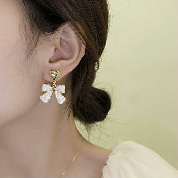 Bow Heart Earrings
