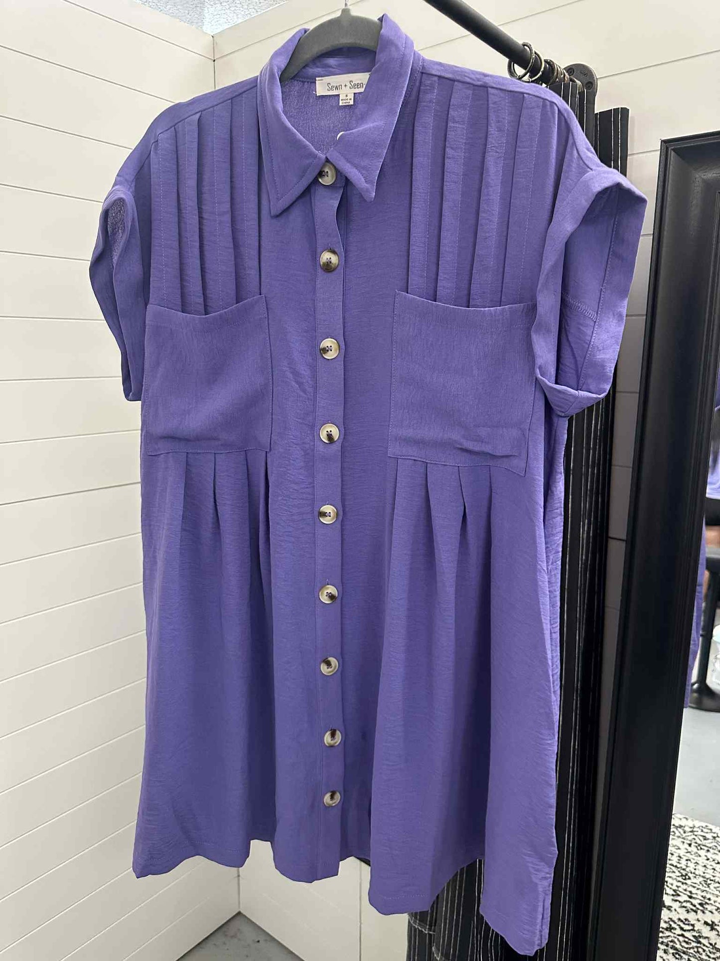 Purple Button Down Dress