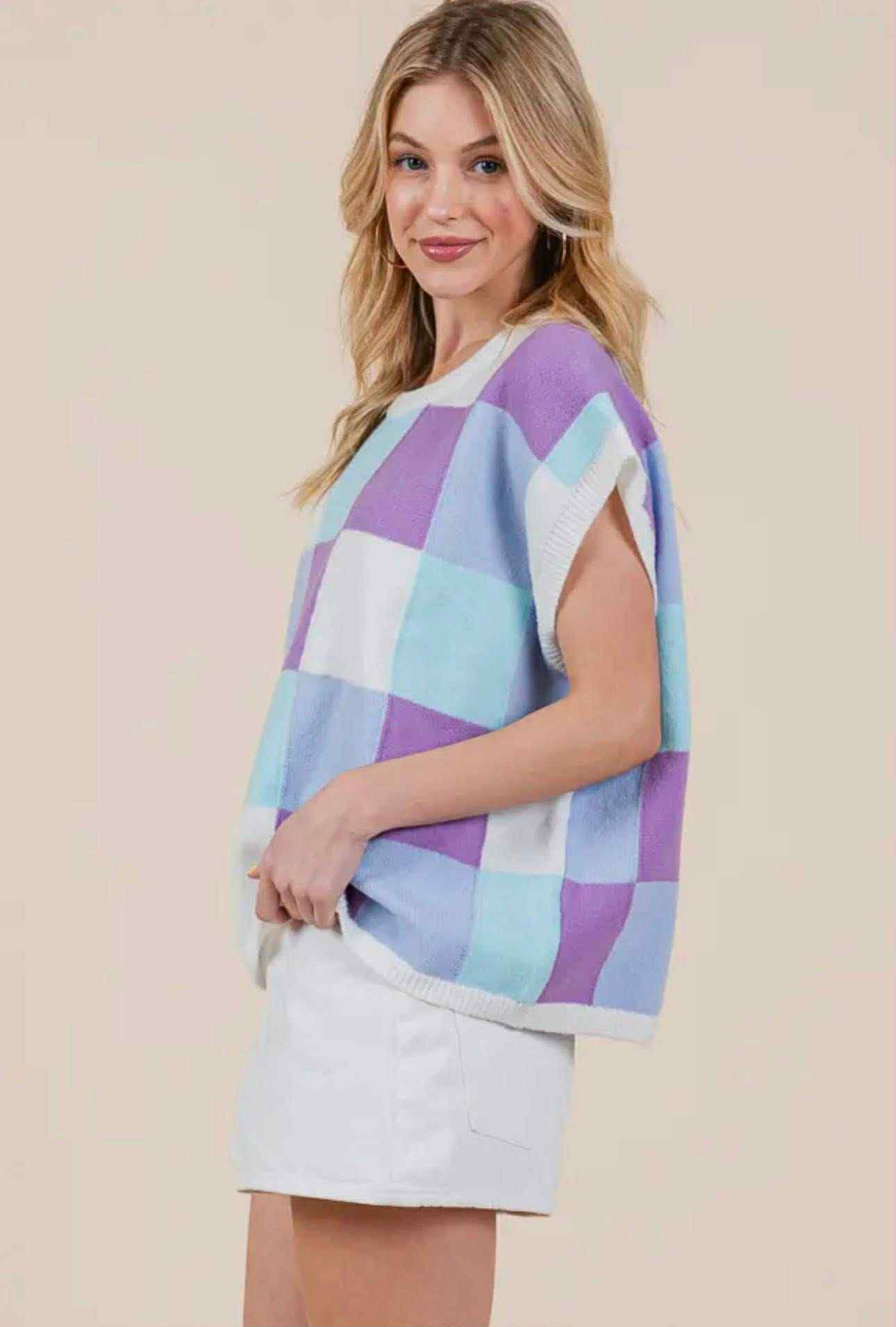 Sleeveless Color Block Top