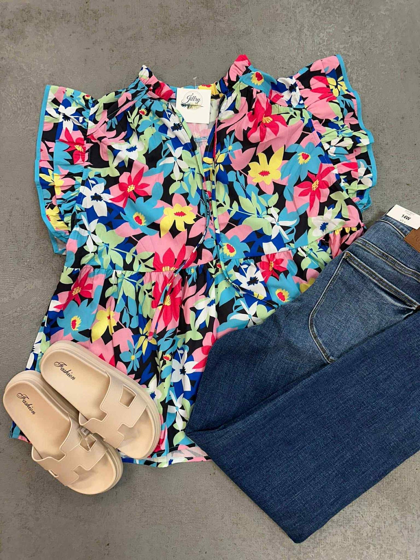 Plus Floral Peplum Top