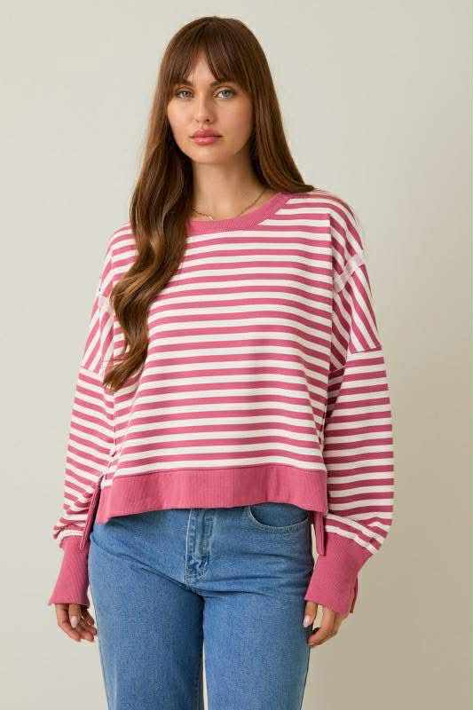 Rose Striped Pullover