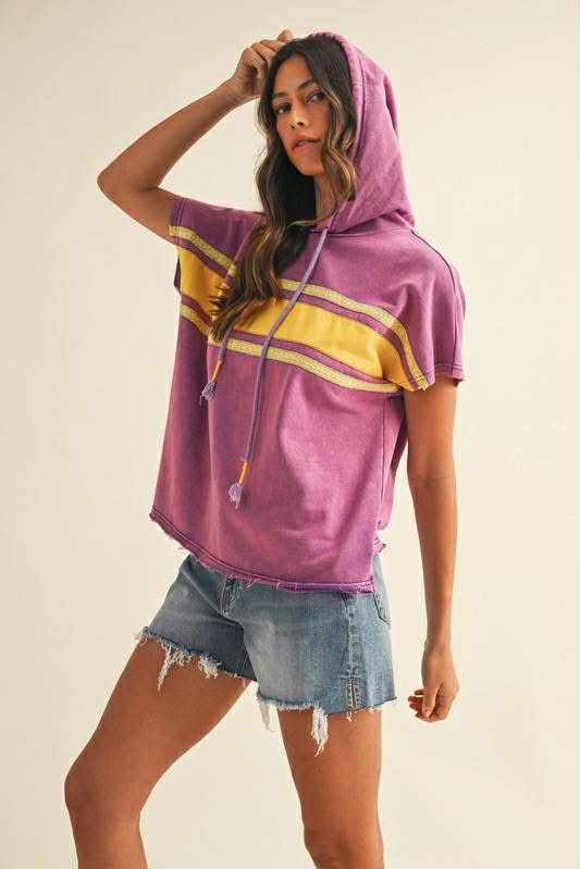 Purple & Gold Hoodie Top