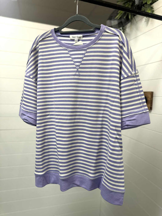 Lavender Striped Top