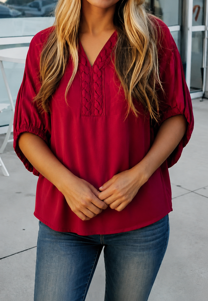 Scarlet Braid Blouse