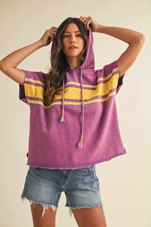 Purple & Gold Hoodie Top