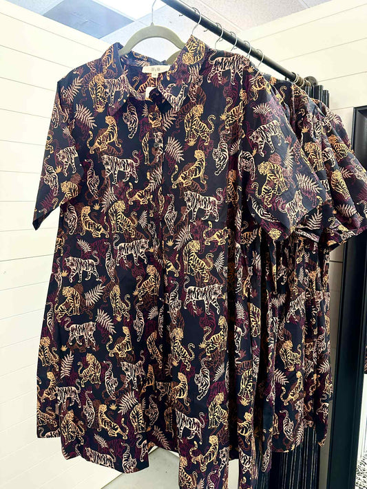 Plus Tiger Print Dress