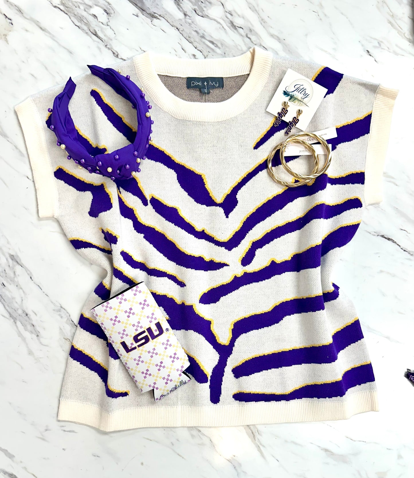 Ivory Tiger Stripe Top