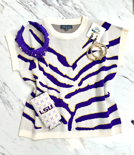 Ivory Tiger Stripe Top