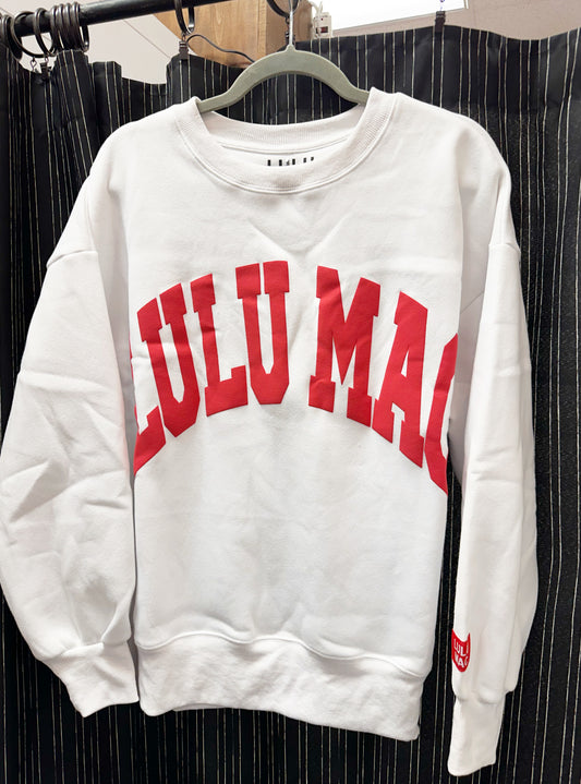 Lulu Mac Sweatshirt Red on White