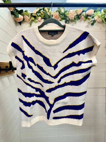 Ivory Tiger Stripe Top