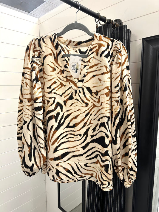 Tiger Print Blouse