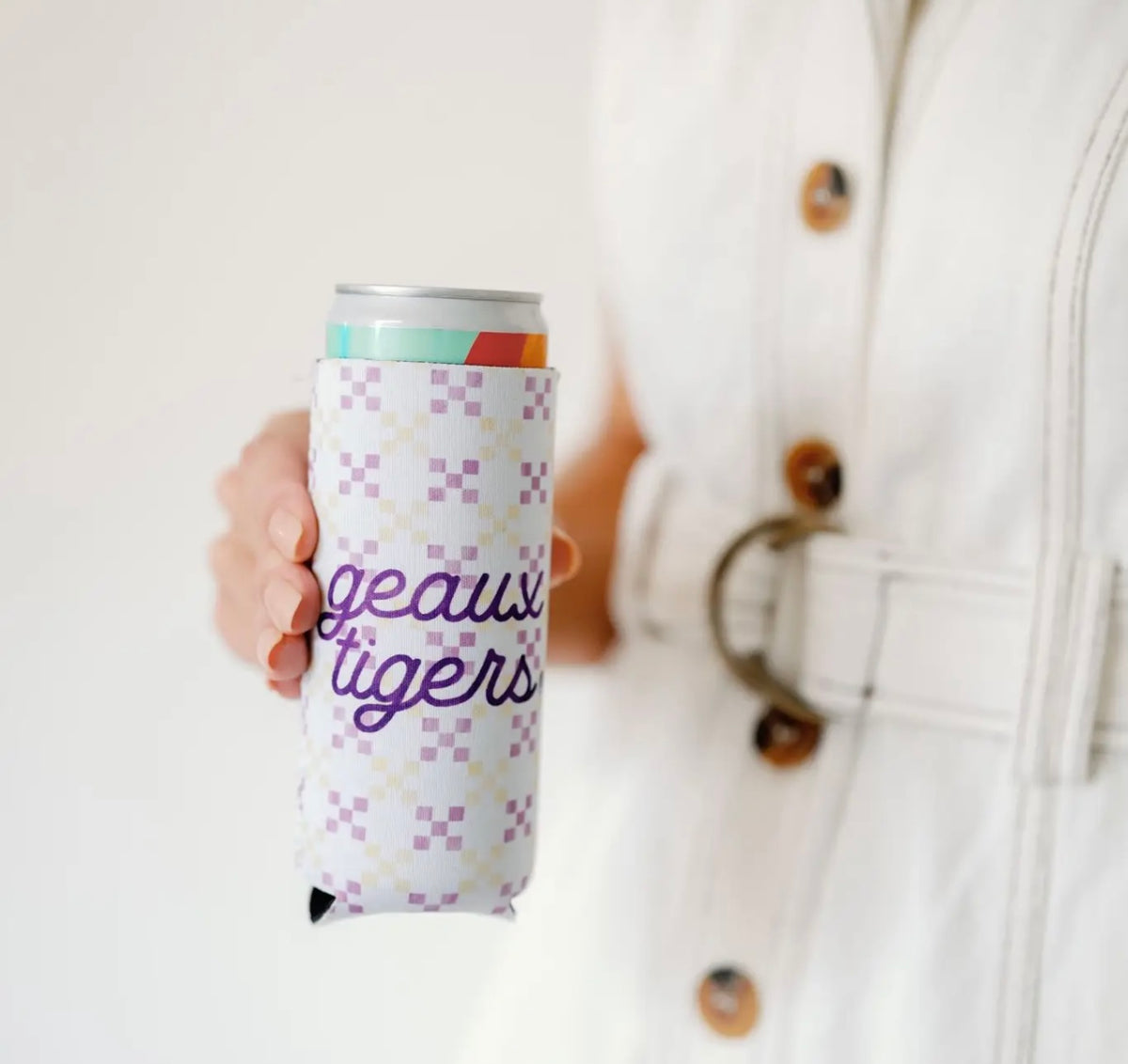 LSU Skinny Koozie