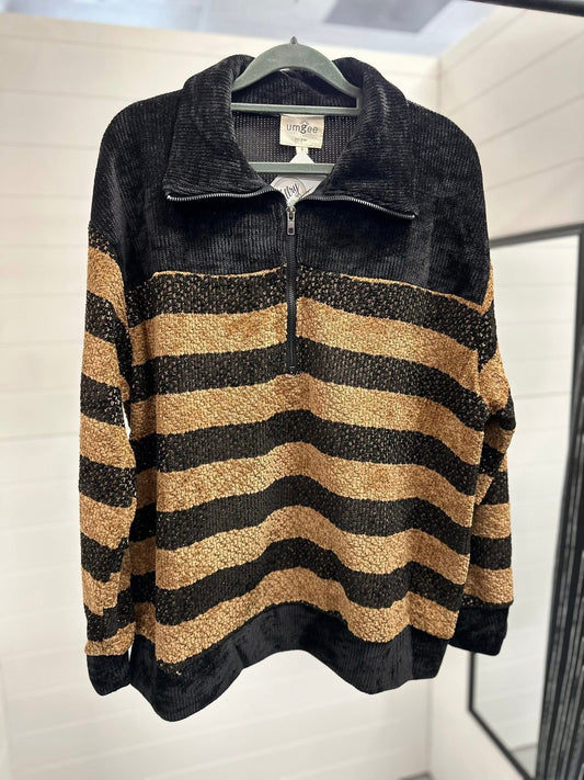 Striped Half Zip Pullover