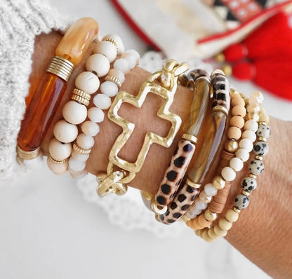 Chunky Gold Cross Bracelet