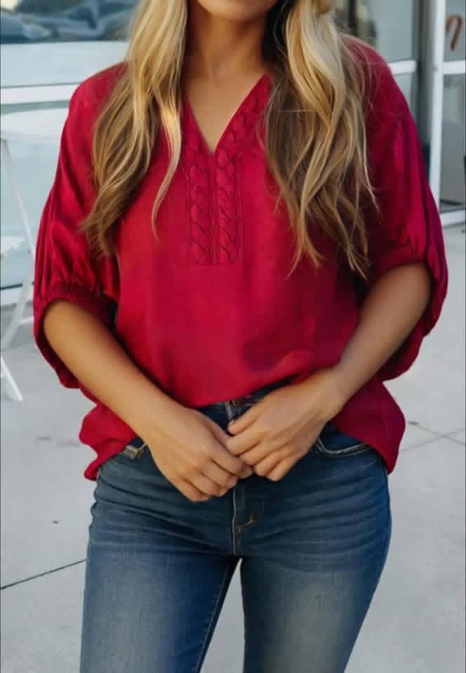 Scarlet Braid Blouse