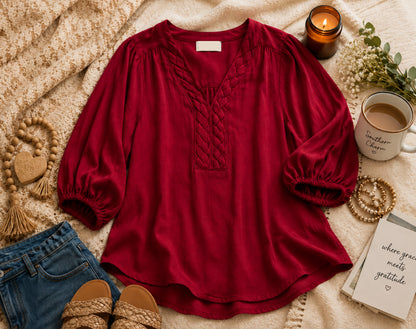 Scarlet Braid Blouse