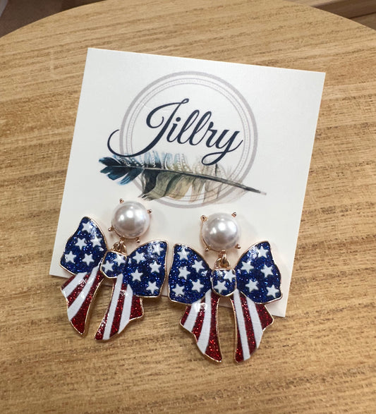 Patriotic Bow Earrings