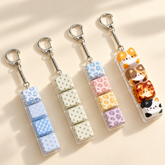 Fidget Keyboard Stress Relief Keychain