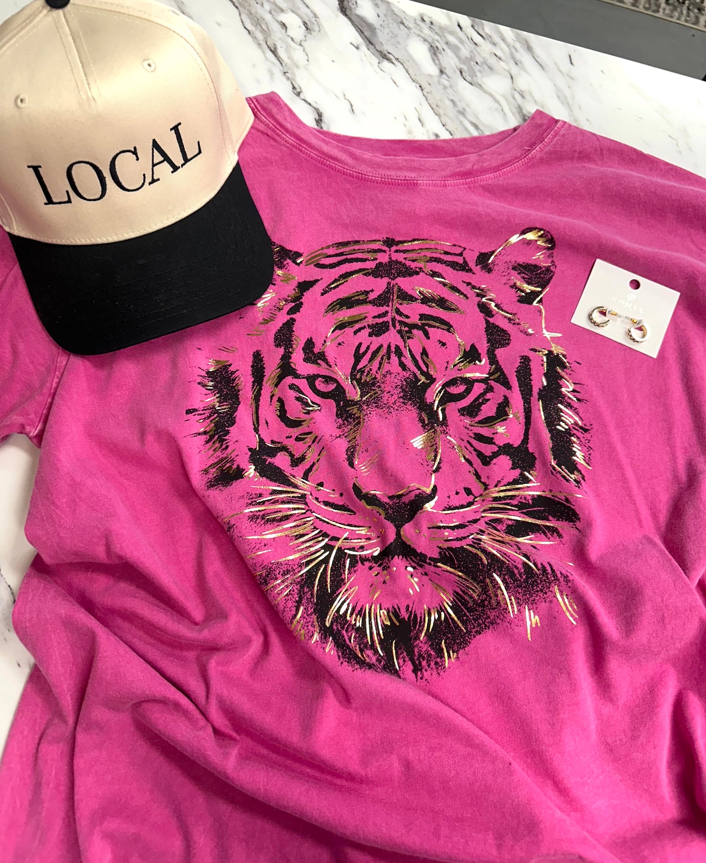 Mineral Wash Pink Tigers T-shirt