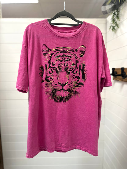 Mineral Wash Pink Tigers T-shirt