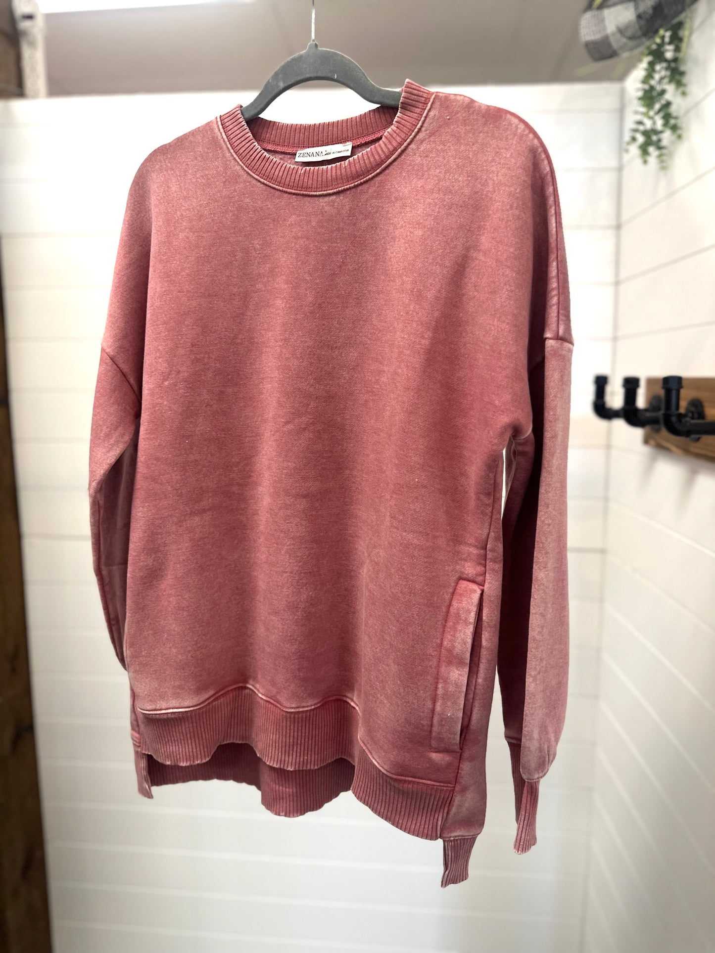 Zen Rusty Rose Pullover with Pockets
