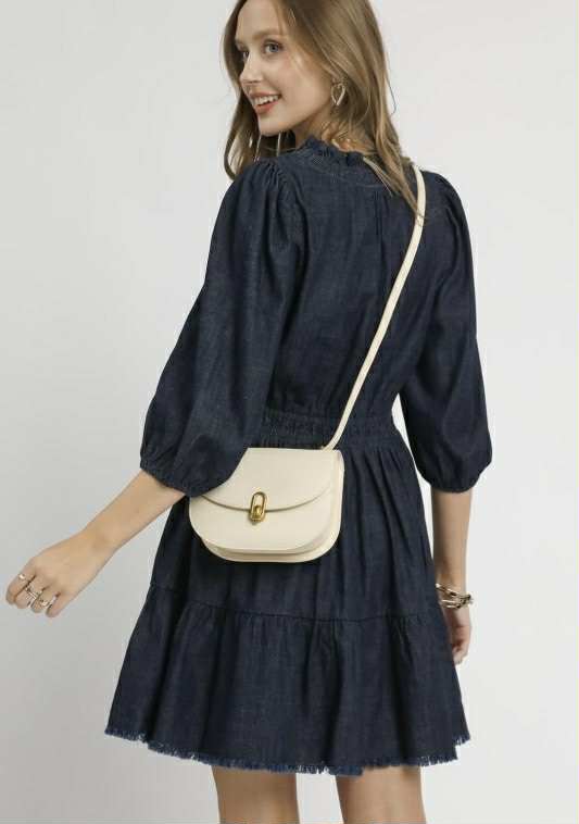 Dark Denim Ruffle Dress