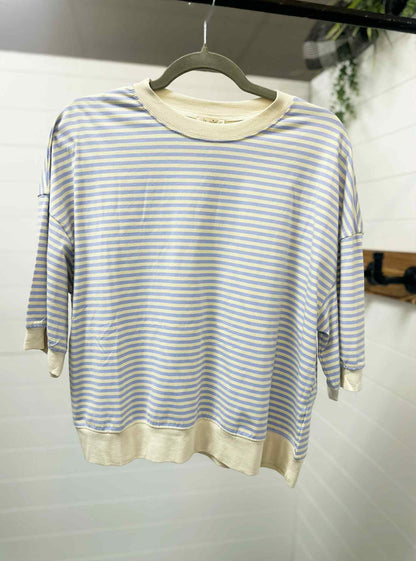 Lavender & Cream Striped Top