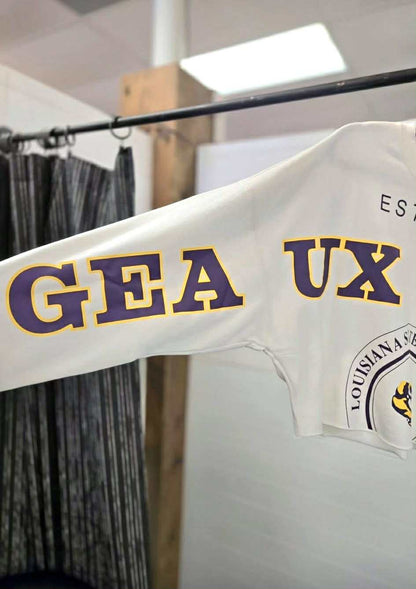 Crop Geaux Tigers Split Sleeve Pullover