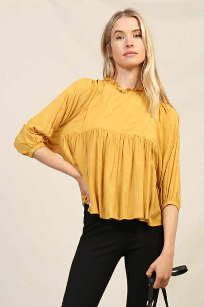 Gold Floral Jacquard Top