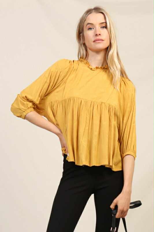 Gold Floral Jacquard Top