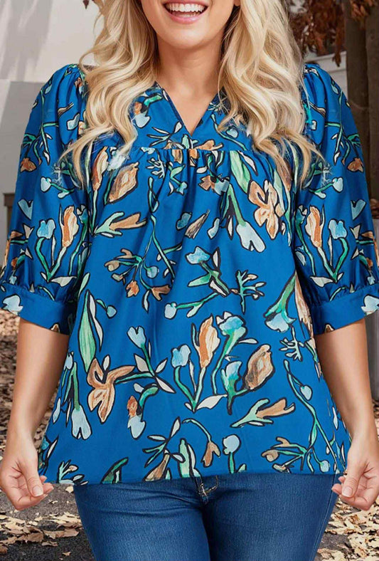 Plus Floral Blouse