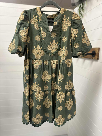 Olive Scroll Dress