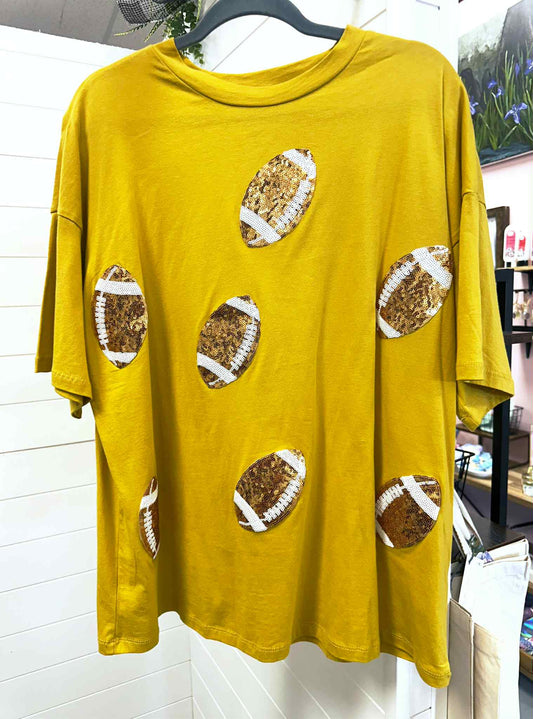 Gold Football Patch Top